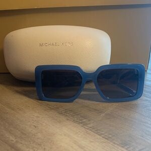 Michael Kors Blue Rectangular Sunglasses